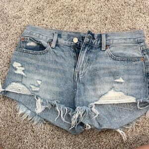Pistola Blue Jean Shorts Distressed Frayed Hem